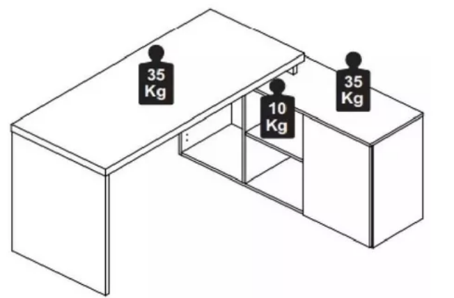 Mesa L Diretor 150x120x74cm Tampo 40mm - Produto pronto para envio!!! - 2