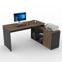 Ver imagem 6 de Mesa L Diretor 150x120x74cm Tampo 40mm Escritorio Atacadao Dos Móveis