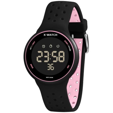 Relógio Pulso Quartz Digital X-watch Xfppd096w Preto-rosa Unico