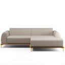Ver imagem 3 de Sofá 5 Lugares com Chaise Direito Para Sala de Estar Molino 320cm D02 Linho Bege C-107 - Lyam