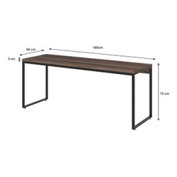 Escrivaninha Mesa Escritório Home Office 1,80x0,60 Dynamica Nogal - 9