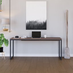 Escrivaninha Mesa Escritório Home Office 1,80x0,60 Dynamica Nogal - 3