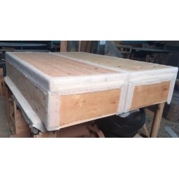 Cama Box Baú Queen Bipartido Blindado Suede Bege Com Pistão A Gás - 3