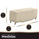 Ver imagem 2 de Calçadeira Baú Queen Estofada Maitê Veludo Bege Claro