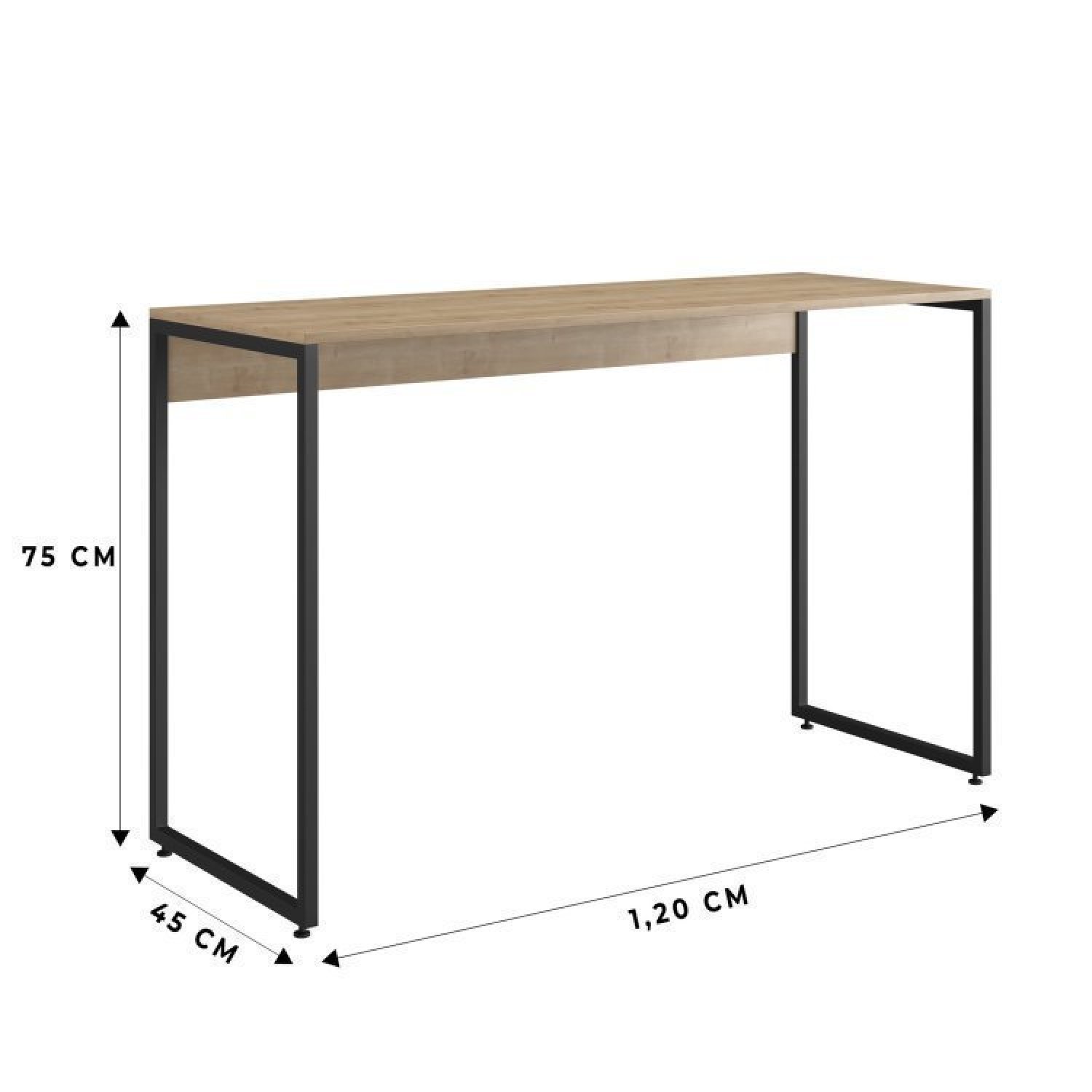 Escrivaninha 120cm Iron com Estante Livros em Aço e MDP Industrial Espresso Móveis - 5