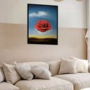 Ver imagem 2 de Quadro Decorativo Rosa Salvador Dalí - 70x50cm:moldura Branca