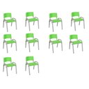 Ver imagem 1 de Kit 10 Cadeiras Infantil Iso, Escola, Base Cinza-verde Claro