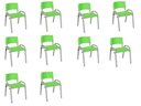 Ver imagem 1 de Kit 10 Cadeiras Infantil Iso, Escola, Base Cinza-verde Claro