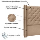 Ver imagem 2 de Cabeceira Queen 1,60m Vicenza Suede Bege