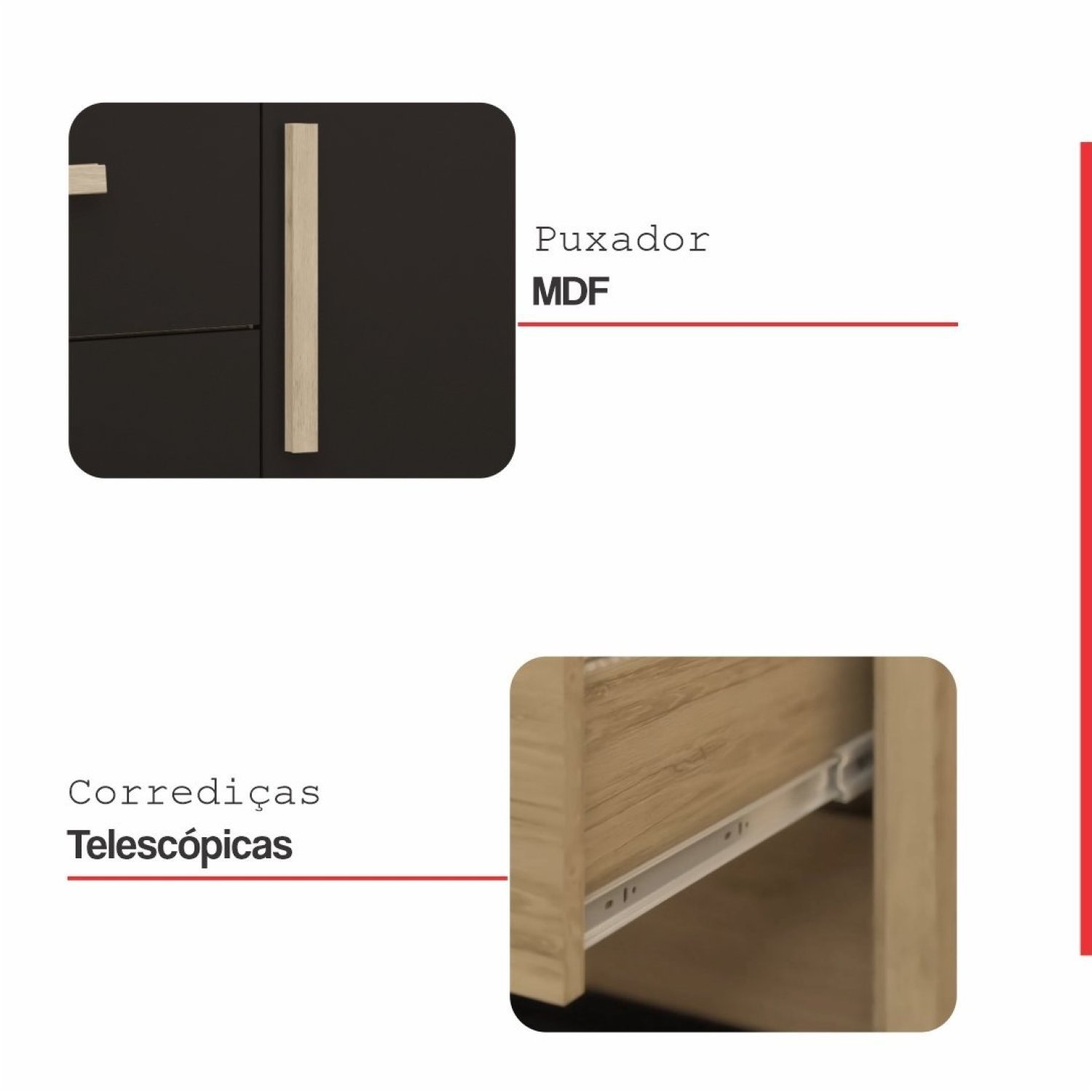 Cômoda 2 Portas 4 Gavetas Rodes - 5