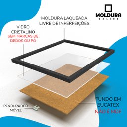 Quadro Santa Ceia com Vidro Moldura Qualidade 50x25cm - 6