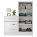 Ver imagem 3 de Cômoda para Quarto 3 Gavetas 2 Portas Dunas Branco Yescasa