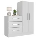 Ver imagem 2 de Cômoda para Quarto 3 Gavetas 2 Portas Dunas Branco Yescasa