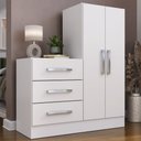Ver imagem 5 de Cômoda para Quarto 3 Gavetas 2 Portas Dunas Branco Yescasa