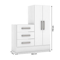 Cômoda 2 Portas 3 Gavetas Dunas - 4