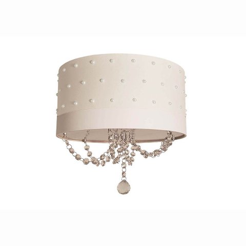 Luminária Infantil Plafon Pérolas 30x15 Branco