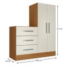Ver imagem 4 de Cômoda para Quarto 3 Gavetas 2 Portas Dunas Nature e Off White Yescasa Branco
