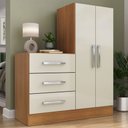 Ver imagem 5 de Cômoda para Quarto 3 Gavetas 2 Portas Dunas Nature e Off White Yescasa Branco