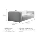 Ver imagem 3 de Sofá 3 Lugares 180cm Orgânico Luxo Recepção Cecília Linho Cinza Claro