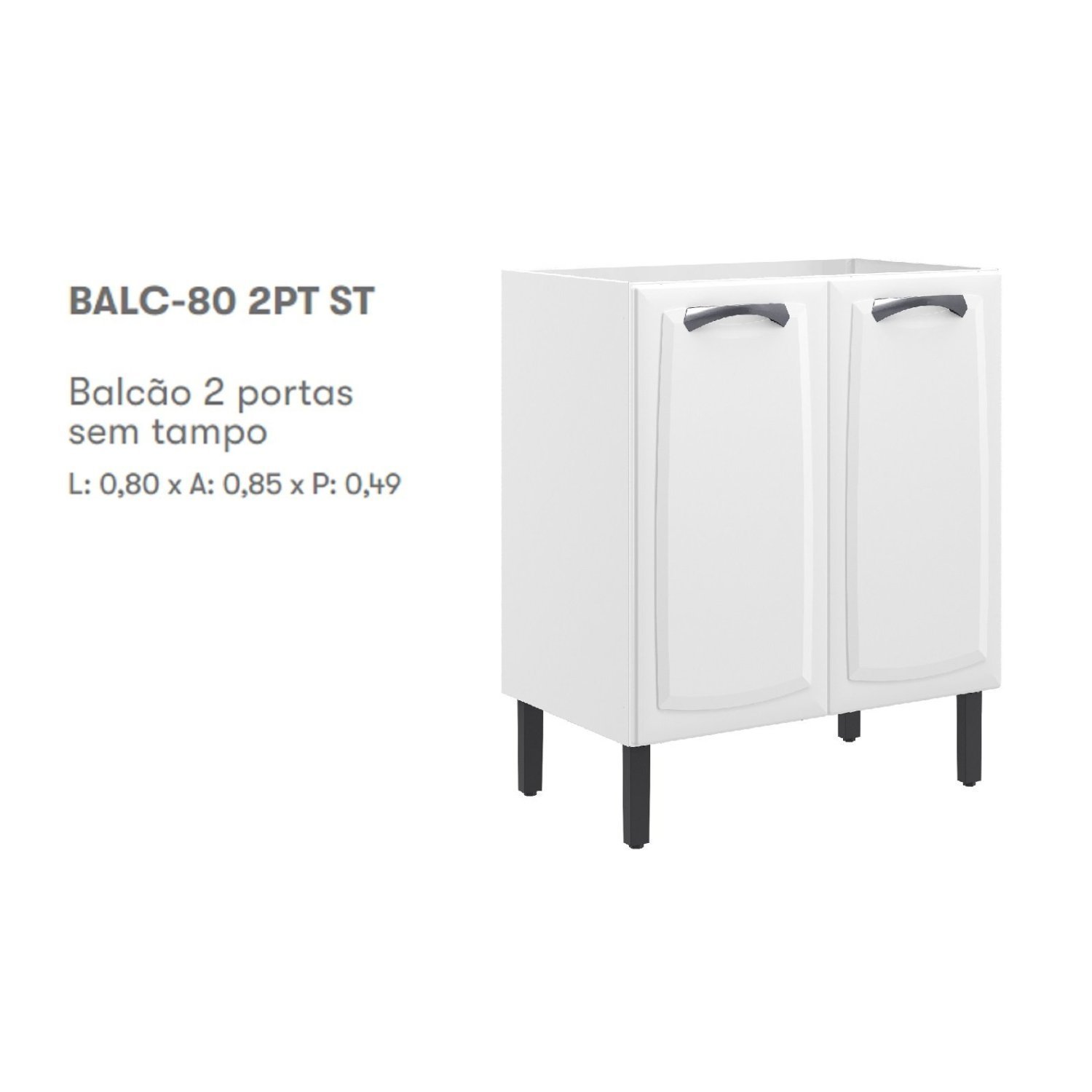 Balcão em Aço 80cm 2 Portas Sem Tampo New Premium - 5