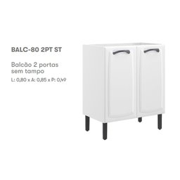 Balcão em Aço 80cm 2 Portas Sem Tampo New Premium Itatiaia - 5
