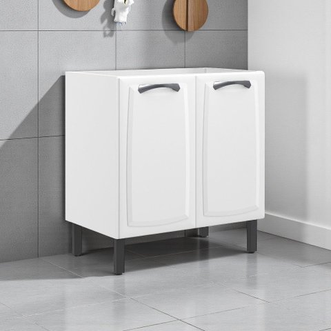 Balcão Cozinha em Aço 2 Portas 80cm Sem Tampo New Premium Itatiaia