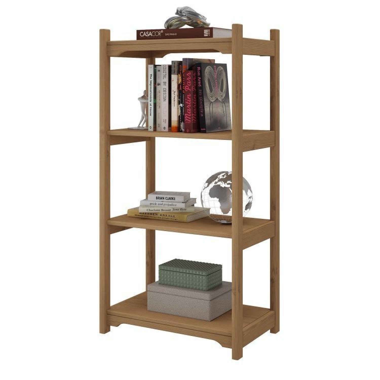 Conjunto Home Office 3 Peças 1 Escrivaninha 1 Gaveteiro 1 Estante Madeira Maciça Quebec Espresso Móveis - 12