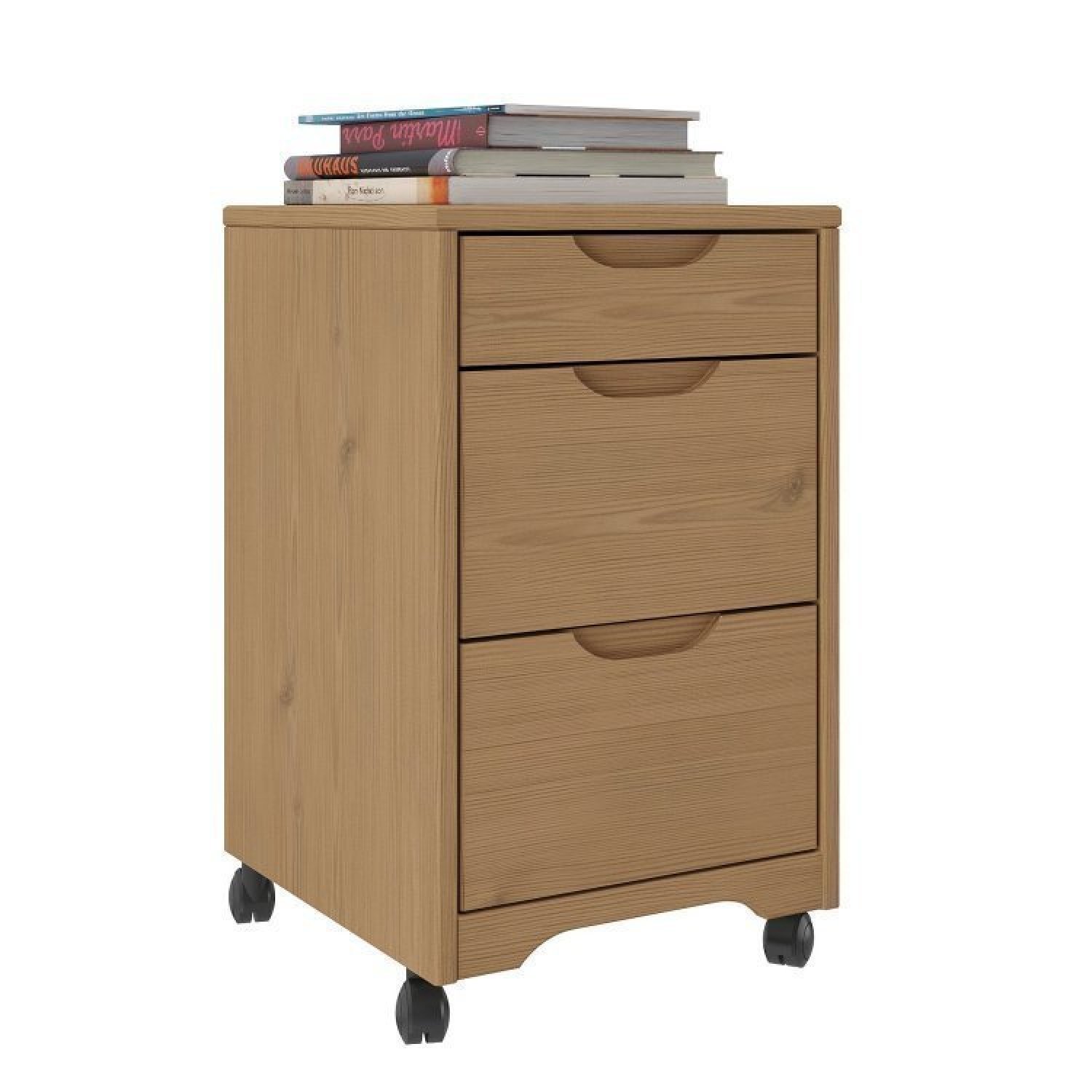 Conjunto Home Office 3 Peças 1 Escrivaninha 1 Gaveteiro 1 Estante Madeira Maciça Quebec Espresso Móveis - 8
