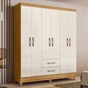 Ver imagem 2 de Guarda Roupa Casal Panamá 6 Portas e 2 Gavetas Freijó/off White - Moval