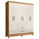Ver imagem 1 de Guarda Roupa Casal Panamá 6 Portas e 2 Gavetas Freijó/off White - Moval