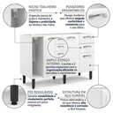 Ver imagem 7 de Balcão de Cozinha em Aço 3 Portas e 2 Gavetas com Toalheiro sem Tampo 140cm New Premium Itatiaia Branco