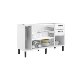 Balcão Cozinha em Aço 3 Portas e 2 Gavetas 140cm com Nicho Toalheiro sem Tampo New Premium Itatiaia - 6 Balcão Cozinha em Aço 3 Portas e 2 Gavetas 140cm com Nicho Toalheiro sem Tampo New Premium Itatiaia - 6