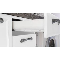 Balcão em Aço 140cm 3 Portas e 2 Gavetas e Nicho Toalheiro sem Tampo New Premium Itatiaia - 6