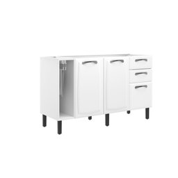 Balcão Cozinha em Aço 3 Portas e 2 Gavetas 140cm com Nicho Toalheiro sem Tampo New Premium Itatiaia - 3 Balcão Cozinha em Aço 3 Portas e 2 Gavetas 140cm com Nicho Toalheiro sem Tampo New Premium Itatiaia - 3