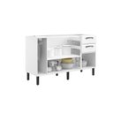 Ver imagem 6 de Balcão de Cozinha em Aço 3 Portas e 2 Gavetas com Toalheiro sem Tampo 140cm New Premium Itatiaia Branco