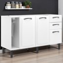 Ver imagem 2 de Balcão Cozinha em Aço 3 Portas e 2 Gavetas 140cm com Nicho Toalheiro sem Tampo New Premium Itatiaia 