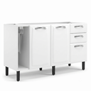 Ver imagem 4 de Balcão de Cozinha em Aço 3 Portas e 2 Gavetas com Toalheiro sem Tampo 140cm New Premium Itatiaia Branco