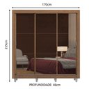 Ver imagem 4 de Guarda Roupa Casal Madesa Lyon 3 Portas de Correr de Espelho 2 Gavetas com Pés - Rustic