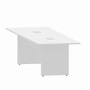 Ver imagem 5 de Mesa de Reunião Bipartida em MDF 300x90cm com 2 Caixas de Tomada Branco