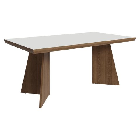 Mesa de Jantar Retangular Tampo com Moldura Rustic/Branco 5389 Madesa