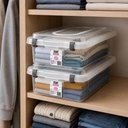 Ver imagem 4 de Kit 6 Caixas Organizadoras com Tampa Top Stock 8,6L Retangular Plástico Transparente Sanremo