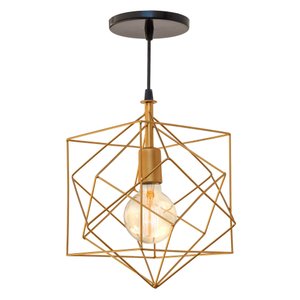 Pendente Aramado Poptem Cubic Dourado