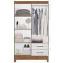 Ver imagem 4 de Guarda Roupa Solteiro Chile 4 Portas Naturale Branco Moval