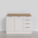 Ver mais imagens de Balcão Pia 2 Portas 4 Gavetas com Tampo e Rodapé Ipanema CabeCasa MadeiraOriginals