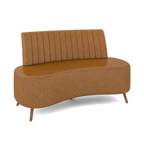 Sofá 2 Lugares Living 160cm Pé Palito Maraú Sintético Pu Nozes K01 - D'Rossi