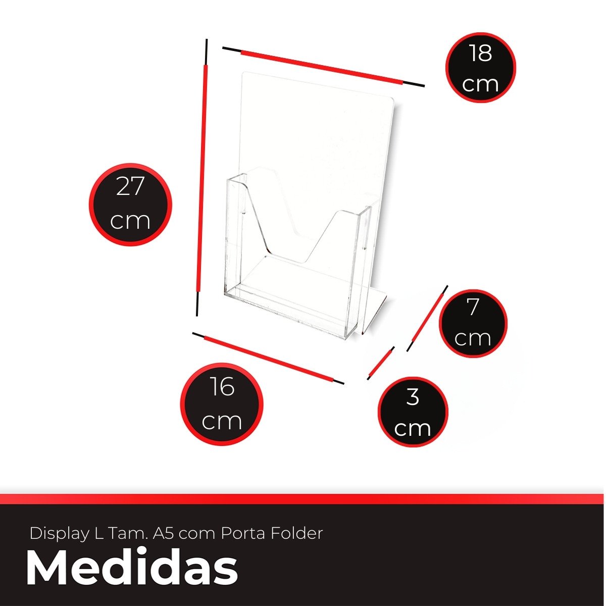 Display de Mesa Suporte Expositor A5 Porta Folder - 6