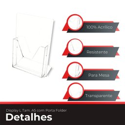 Display de Mesa Suporte Expositor A5 Porta Folder - 7