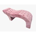 Ver imagem 2 de Kit Maca Estética Estofada Capitonê com Banqueta para Salão Sobrancelha Cílios Veludo Rosa