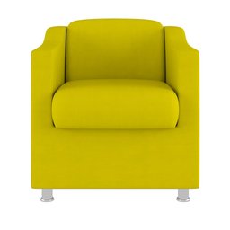 Kit 2 Poltronas Decorativas Reforçada Consultório Sala Suede Cor:Amarelo - 3