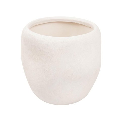 Vaso Organico Decorativo em Ceramica Branco 23x25cm